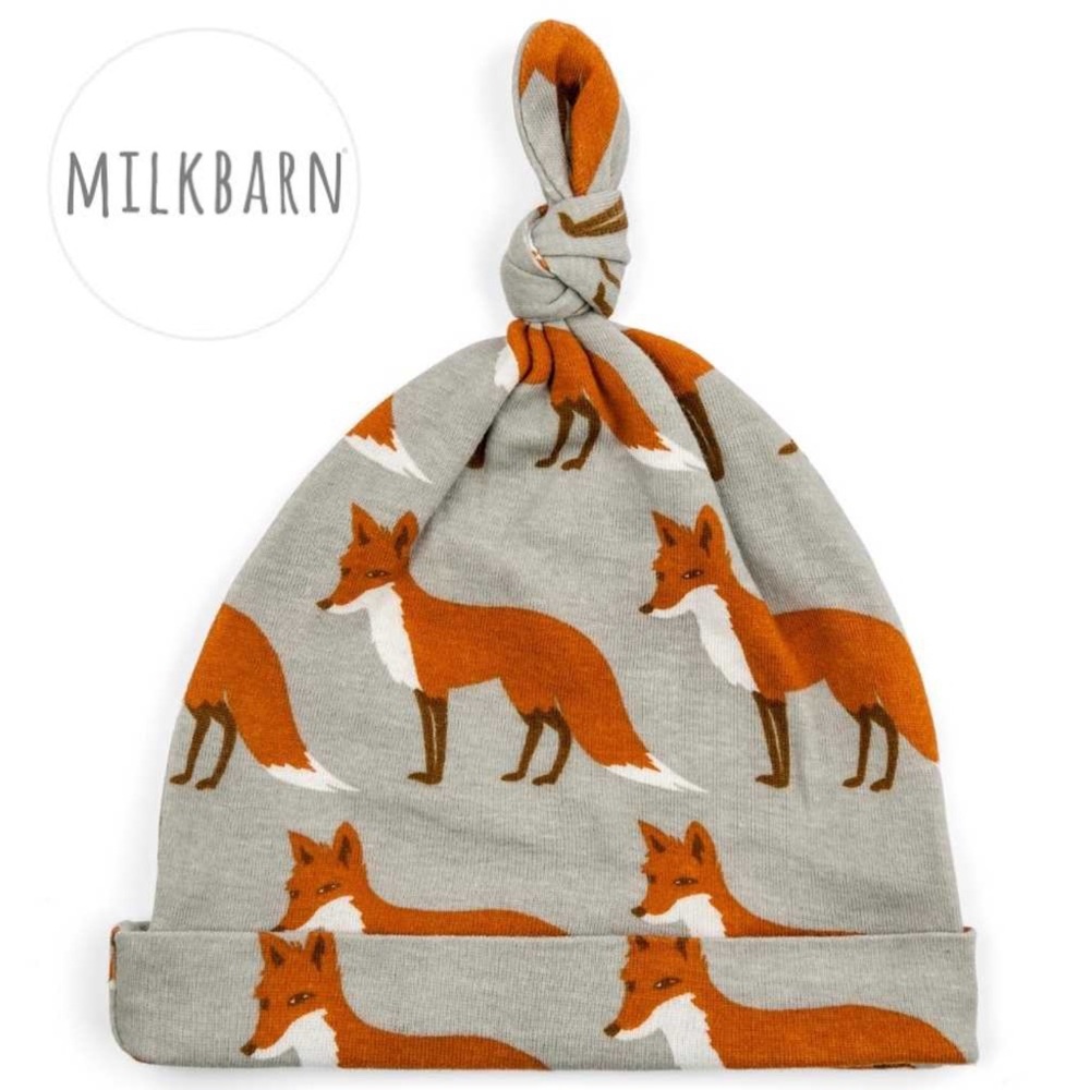 MilkBarn Fox Organic Cotton Knotted Beanie Hat